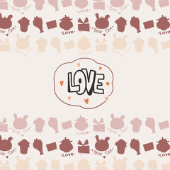 Vector funny illustration on the theme of love. St.Valentine's day doodle hand-drawn elements. 
