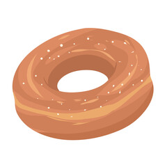 Illustration of a Bagel Isolated on White