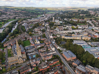 an aerial view of the centre of Exeter City 