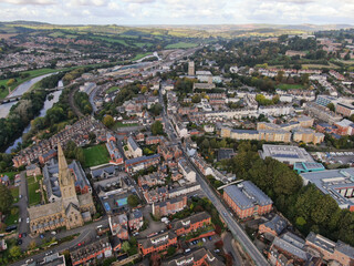 Obraz premium an aerial view of the centre of Exeter City 