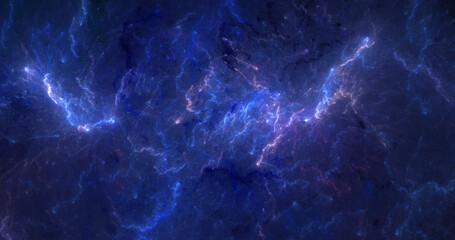 Abstract blue fantastic clouds. Colorful fractal background.  Digital fractal art. 3d rendering.