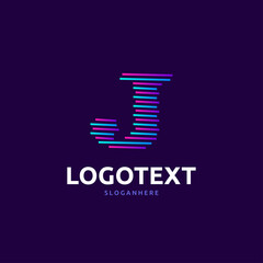 Letter J logo. line stroke logo
