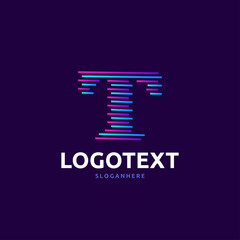 Letter T logo. line stroke logo