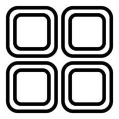 Square Flat Icon Isolated On White Background