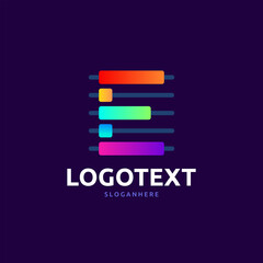 Letter e logo. Colorful graph logo