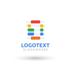Letter O logo. Colorful graph logo