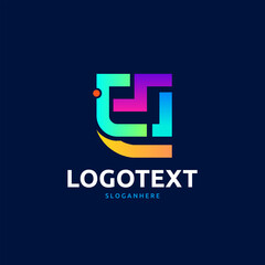 Letter U logo. Colorful logo abstract