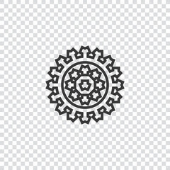 Gears mechanism wheel icon. Stock Vector illustration isolated on pattern background.