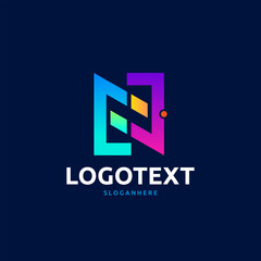 Letter N logo. Colorful logo abstract