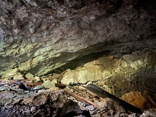 Ice cave in the forest park Golubinjak, Sleme - Gorski kotar, Croatia (Ledena spilja u park šumi Golubinjak, Sleme - Gorski kotar, Hrvatska)