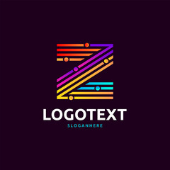 Letter Z logo. colorful network logo