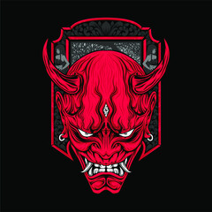 cultural full face mask illustration