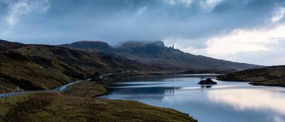 Looking toward the "Old Man of Storr" Isle of Skye - Loch Fada in the foreground