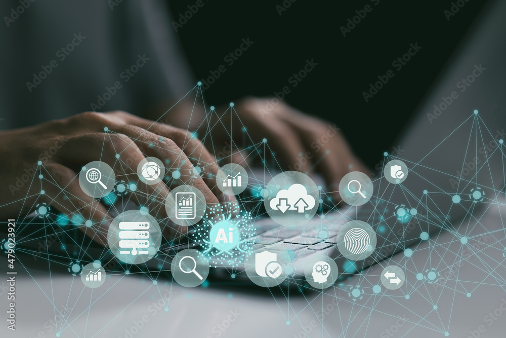 Poster change management in digital transformation, customer service management, cloud computing, and smart