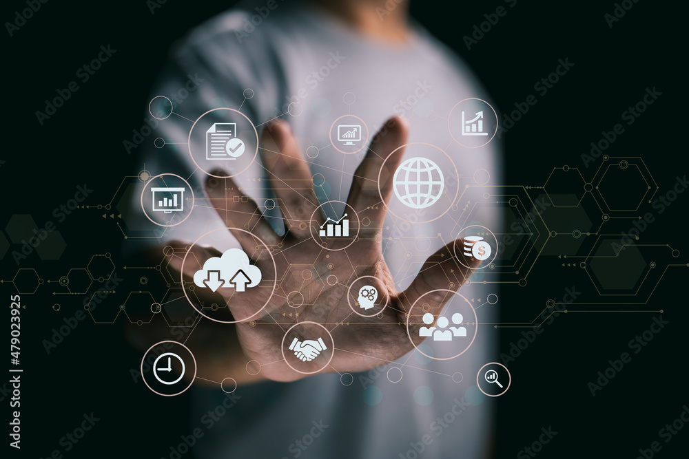 Poster connection to the internet from anywhere in the world. financial and banking, digital technology, bi
