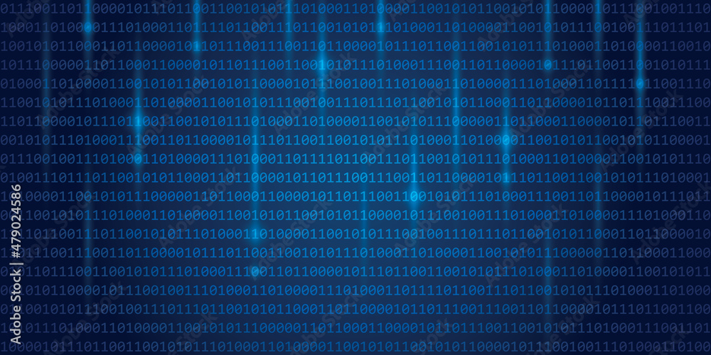 Poster blue digital binary code web technology background