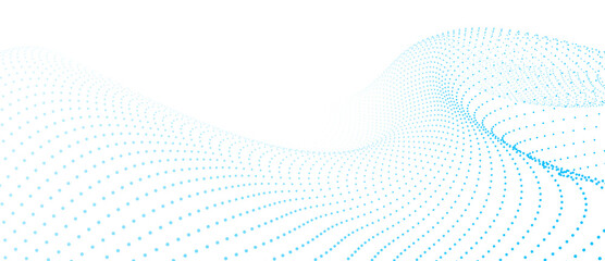 Wave of dots. Gradient wavy background. Abstract cyber backdrop of points. 3d vector illustration.