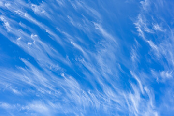 Unique shape of clouds over blue sky