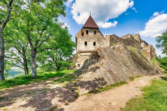 Ruin of Tocnik Castle. Old stronghold in Czech Republic.