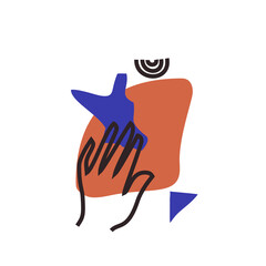 Modern abstract geometric shapes arrangement on white background