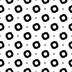 Dots, figures seamless ornament. Ethnic pattern. Folk wallpaper. Tribal motif. Circles, forms background. Geometrical shapes backdrop. Digital paper, textile print, abstract illustration. Vector art.