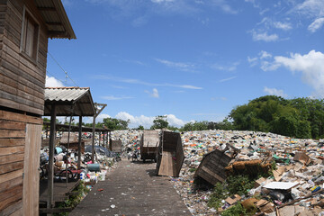 Fototapeta na wymiar Afuá,Brazil,November 11, 2021. Open-air dump of the city of Afuá, on the island of Marajó in the state of Pará. 