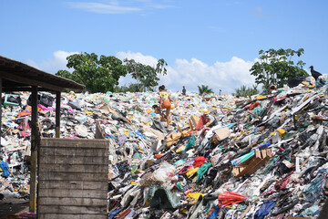 Afuá,Brazil,November 11, 2021.
Open-air dump of the city of Afuá, on the island of Marajó in the state of Pará.
 - obrazy, fototapety, plakaty