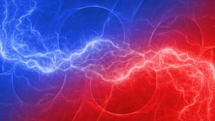Fire and ice lightning background, power electrical abstract