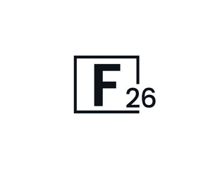 F26, 26F Initial letter logo