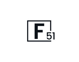 Obraz premium F51, 51F Initial letter logo