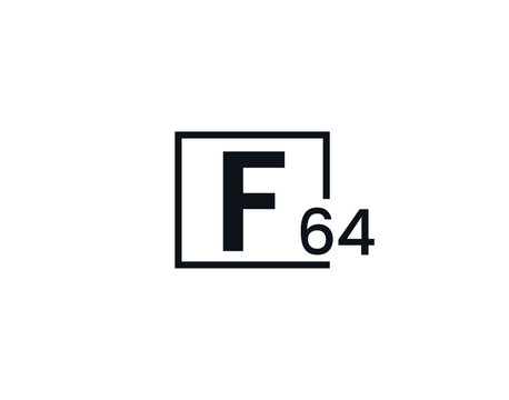 F64, 64F Initial letter logo