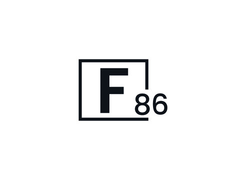 F86, 86F Initial letter logo