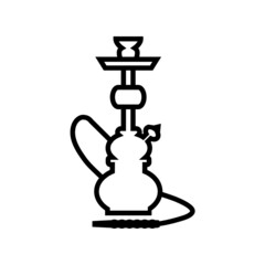 Hookah line icon, vector logo isolated on white background