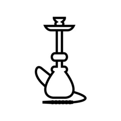 Hookah line icon, vector logo isolated on white background