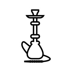 Hookah line icon, vector logo isolated on white background