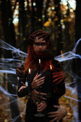 Fototapeta na wymiar mystical witch with hands