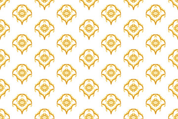 Ikat ethnic Moroccan pattern design. Aztec fabric carpet mandala ornament chevron textile decoration wallpaper. Tribal turkey African Indian traditional embroidery vector illustrations background 