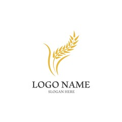 Wheat logo vector icon illustration