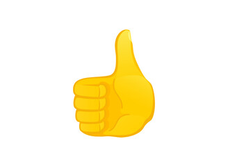 Thumb up icon. Hand gesture emoji illustration. 