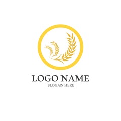 Wheat logo vector icon illustration