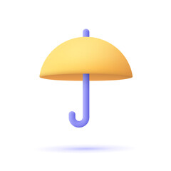 Yellow umbrella. 3d vector icon. Cartoon minimal style © Анна Тощева