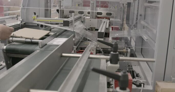 Printing house. Printing presses, professional modern printing house. Production hall.
