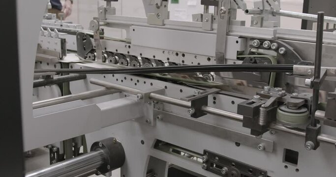 Printing house. Printing presses, professional modern printing house. Production hall.
