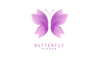 Vector Logo Illustration Butterfly Gradient 