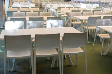 Table set for another catered event dinner, table setting for fine dining at outdoors