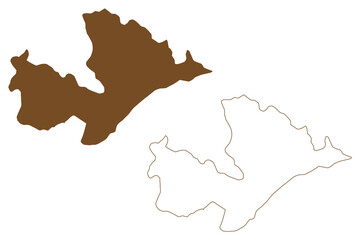 Jackson island (Russia, Russian Federation, Franz Josef Land archipelago) map vector illustration, scribble sketch Jackson map