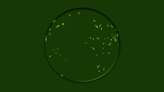 Animation with ecological symbols that form the planisphere