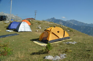 tent tents mountain camping in theodoriana village greece