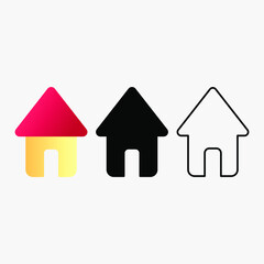 home icon with trhee style