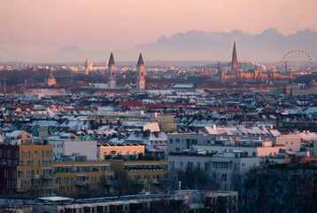 Fototapeta na wymiar Munich Sunset